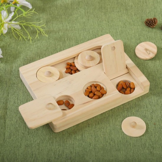 Sarini Wooden Feeder for Hamsters, Food Box for Home, Chinchilla, Funny Feeder, Snack Dispenser, Suitable for Small Animals, Hamsters, Gerbils, Guinea Pigs, Chinchilla, Mouse Sarini Wooden Feeder for Hamsters, Food Box for Home, Chinchilla, Funny Feeder, Snack Dispenser, Suitable for Small Animals, Hamsters, Gerbils, Guinea Pigs, Chinchilla, Mouse