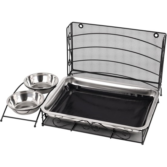 Svauoumu 3 in 1 Rabbit Hay Feeder and Rabbit Litter Tray with Waterproof Mat and Feeding Bowl for Guinea Pigs Hamster Feeder Cat Litter Tray Holder Svauoumu 3 in 1 Rabbit Hay Feeder and Rabbit Litter Tray with Waterproof Mat and Feeding Bowl for Guinea Pigs Hamster Feeder Cat Litter Tray Holder