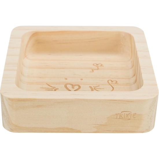 TRIXIE - Wooden Bowl 190 ml 11 x 11 cm for Rodents TRIXIE - Wooden Bowl 190 ml 11 x 11 cm for Rodents