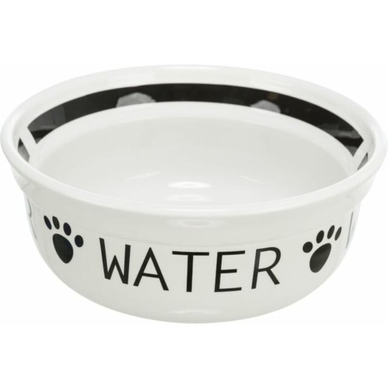 TRIXIE Ceramic Feeding Station 1.6 Litres Diameter 20 cm White/Black TRIXIE Ceramic Feeding Station 1.6 Litres Diameter 20 cm White/Black