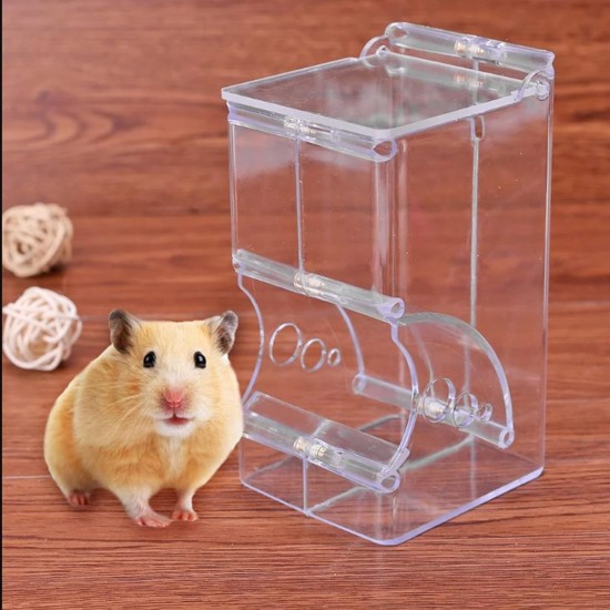 VERTUPET Hamster Feeder, Automatic Hamster Feeder, Large Capacity, Transparent, Gravity Feeding Station, Suitable for Hamsters, Guinea Pigs, Parrots, Mini Hedgehogs (300 ml) VERTUPET Hamster Feeder, Automatic Hamster Feeder, Large Capacity, Transparent, Gravity Feeding Station, Suitable for Hamsters, Guinea Pigs, Parrots, Mini Hedgehogs (300 ml)