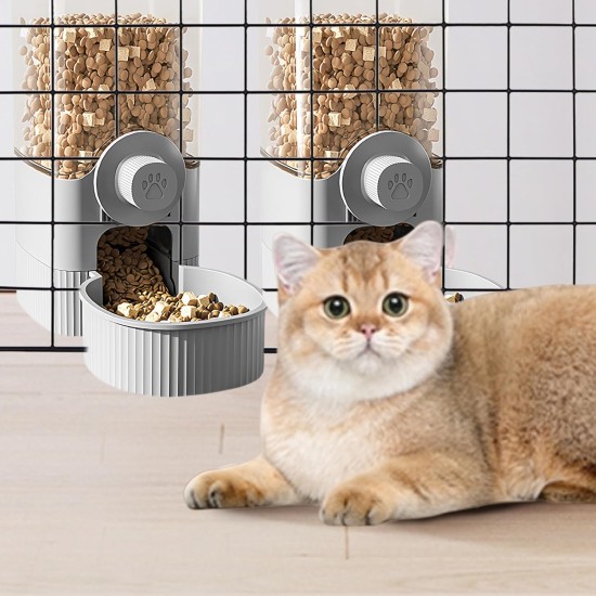 WIYETY Hanging Cage Automatic Feeder: Pack of 2 Hanging Feeders for Small Pets, 1200 ml Automatic Feeder for Cats, Rabbits, Dogs, Guinea Pigs, Hamsters (Grey) WIYETY Hanging Cage Automatic Feeder: Pack of 2 Hanging Feeders for Small Pets, 1200 ml Automatic Feeder for Cats, Rabbits, Dogs, Guinea Pigs, Hamsters (Grey)