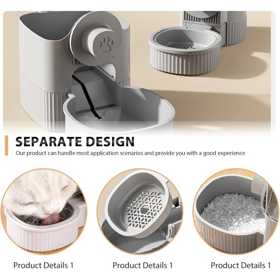 WIYETY Hanging Cage Automatic Feeder: Pack of 2 Hanging Feeders for Small Pets, 1200 ml Automatic Feeder for Cats, Rabbits, Dogs, Guinea Pigs, Hamsters (Grey) WIYETY Hanging Cage Automatic Feeder: Pack of 2 Hanging Feeders for Small Pets, 1200 ml Automatic Feeder for Cats, Rabbits, Dogs, Guinea Pigs, Hamsters (Grey)