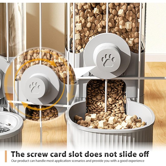 WIYETY Hanging Cage Automatic Feeder: Pack of 2 Hanging Feeders for Small Pets, 1200 ml Automatic Feeder for Cats, Rabbits, Dogs, Guinea Pigs, Hamsters (Grey) WIYETY Hanging Cage Automatic Feeder: Pack of 2 Hanging Feeders for Small Pets, 1200 ml Automatic Feeder for Cats, Rabbits, Dogs, Guinea Pigs, Hamsters (Grey)