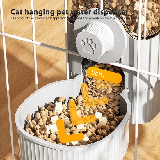 WIYETY Hanging Cage Automatic Feeder: Pack of 2 Hanging Feeders for Small Pets, 1200 ml Automatic Feeder for Cats, Rabbits, Dogs, Guinea Pigs, Hamsters (Grey) WIYETY Hanging Cage Automatic Feeder: Pack of 2 Hanging Feeders for Small Pets, 1200 ml Automatic Feeder for Cats, Rabbits, Dogs, Guinea Pigs, Hamsters (Grey)