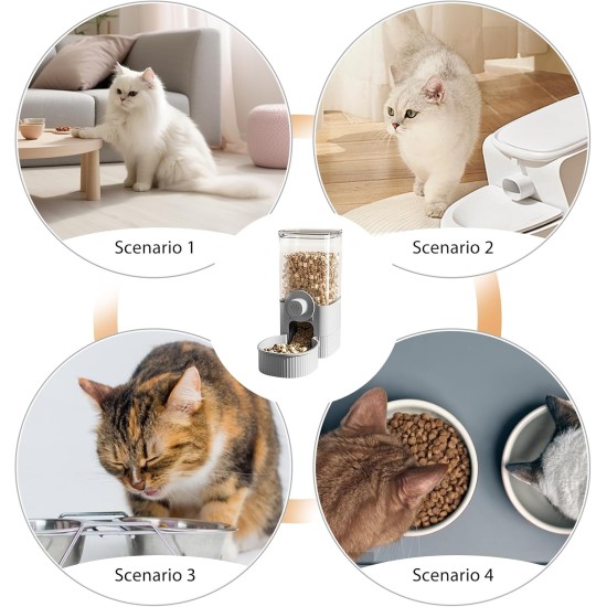 WIYETY Hanging Cage Automatic Feeder: Pack of 2 Hanging Feeders for Small Pets, 1200 ml Automatic Feeder for Cats, Rabbits, Dogs, Guinea Pigs, Hamsters (Grey) WIYETY Hanging Cage Automatic Feeder: Pack of 2 Hanging Feeders for Small Pets, 1200 ml Automatic Feeder for Cats, Rabbits, Dogs, Guinea Pigs, Hamsters (Grey)
