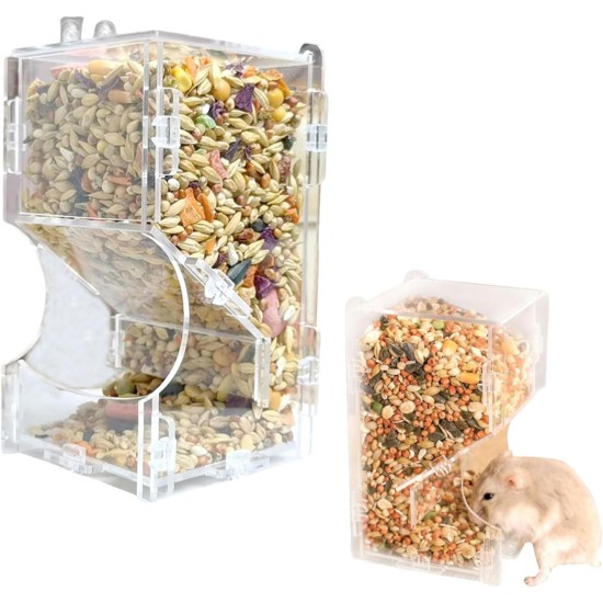 ZHYUAN Automatic Hamster Feeder, Automatic Pet Feeder, Small Pet Feeder for Hamsters, Guinea Pigs, Parrots, Mini Hedgehogs ZHYUAN Automatic Hamster Feeder, Automatic Pet Feeder, Small Pet Feeder for Hamsters, Guinea Pigs, Parrots, Mini Hedgehogs