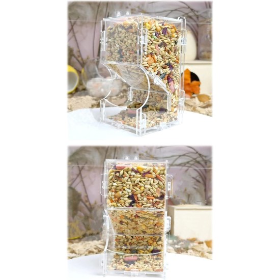 ZHYUAN Automatic Hamster Feeder, Automatic Pet Feeder, Small Pet Feeder for Hamsters, Guinea Pigs, Parrots, Mini Hedgehogs ZHYUAN Automatic Hamster Feeder, Automatic Pet Feeder, Small Pet Feeder for Hamsters, Guinea Pigs, Parrots, Mini Hedgehogs