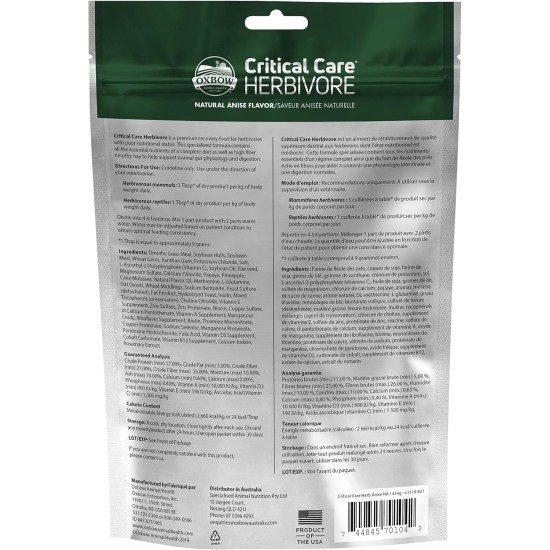 Albrecht Oxbow Critical Care for Herbivores, 454 g Albrecht Oxbow Critical Care for Herbivores, 454 g