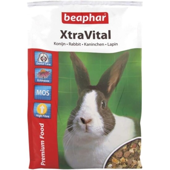 BEAPHAR - XtraVital Rabbit Food - For Rodents and Small Mammals - With Corn, Oats, Bean Flakes, Peas - Supports Health and Vitality - 1 kg BEAPHAR - XtraVital Rabbit Food - For Rodents and Small Mammals - With Corn, Oats, Bean Flakes, Peas - Supports Health and Vitality - 1 kg