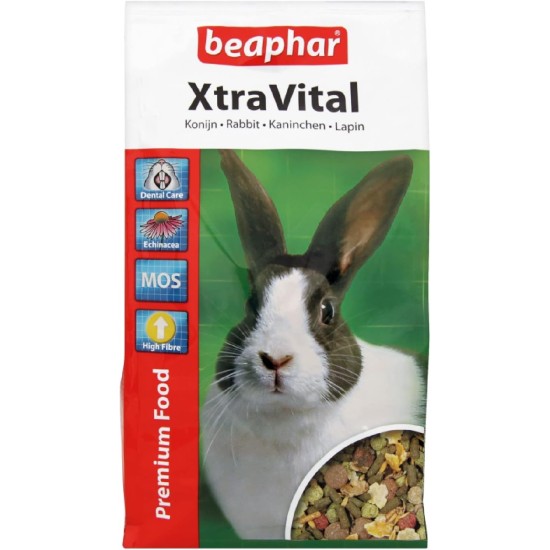 BEAPHAR - XtraVital Rabbit Food - For Rodents and Small Mammals - With Corn, Oats, Bean Flakes, Peas - Supports Health and Vitality - 1 kg BEAPHAR - XtraVital Rabbit Food - For Rodents and Small Mammals - With Corn, Oats, Bean Flakes, Peas - Supports Health and Vitality - 1 kg