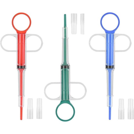 Pack of 3 pill dispenser, cat, pill dispenser, dog, medication feeder, transparent tablet dispenser, syringe tablet insert, reusable tablet insert, for cats and small pets