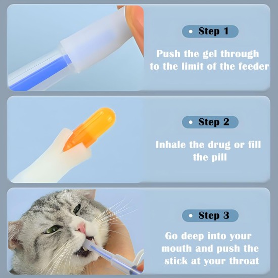 Pack of 3 pill dispenser, cat, pill dispenser, dog, medication feeder, transparent tablet dispenser, syringe tablet insert, reusable tablet insert, for cats and small pets Pack of 3 pill dispenser, cat, pill dispenser, dog, medication feeder, transparent tablet dispenser, syringe tablet insert, reusable tablet insert, for cats and small pets