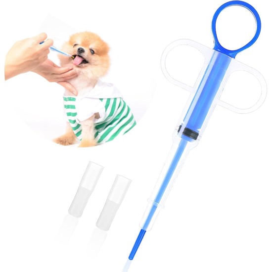 Tablet Feeder, Tablet Dispenser Cat Medication Feeder Syringe, Easy Administration for Cats and Small Dogs, Protects Teeth and Gums, Blue Tablet Feeder, Tablet Dispenser Cat Medication Feeder Syringe, Easy Administration for Cats and Small Dogs, Protects Teeth and Gums, Blue