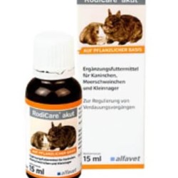 alfavet RODICARE Akut | 15 ml | Supplementary Feed for Rabbits, Guinea Pigs and Small Rodents | For Regulating Digestive Processes | 15 ml Glass Bottle with Dosing Syringe alfavet RODICARE Akut | 15 ml | Supplementary Feed for Rabbits, Guinea Pigs and Small Rodents | For Regulating Digestive Processes | 15 ml Glass Bottle with Dosing Syringe