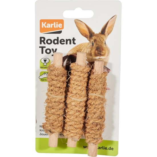 Karlie Coconut Rope Sticks, Rodent Toy, Coconut/Wood, Natural, 9 x 9 x 10 cm Karlie Coconut Rope Sticks, Rodent Toy, Coconut/Wood, Natural, 9 x 9 x 10 cm