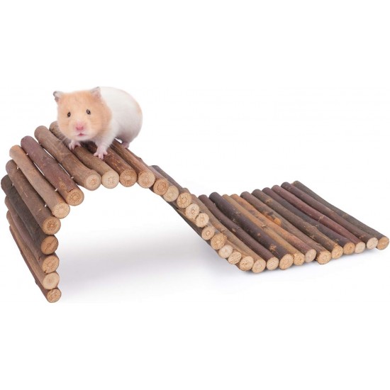 Niteangel Wooden Ladder Bridge, Hamster Mouse Rat Rodents Toy Small Animal Chew Toy (39.9 cm x 15.0 cm) Niteangel Wooden Ladder Bridge, Hamster Mouse Rat Rodents Toy Small Animal Chew Toy (39.9 cm x 15.0 cm)