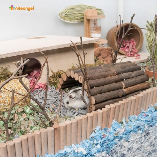 Niteangel Wooden Ladder Bridge, Hamster Mouse Rat Rodents Toy Small Animal Chew Toy (39.9 cm x 15.0 cm) Niteangel Wooden Ladder Bridge, Hamster Mouse Rat Rodents Toy Small Animal Chew Toy (39.9 cm x 15.0 cm)