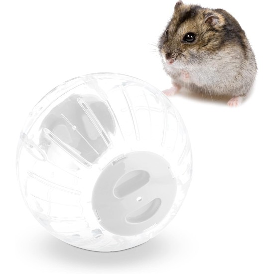 Relaxdays Hamster Ball, Diameter 18.5 cm, Running Ball for Hamsters and Mice, Plastic, Rodent Toy for Running, Transparent/White Relaxdays Hamster Ball, Diameter 18.5 cm, Running Ball for Hamsters and Mice, Plastic, Rodent Toy for Running, Transparent/White