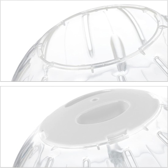 Relaxdays Hamster Ball, Diameter 18.5 cm, Running Ball for Hamsters and Mice, Plastic, Rodent Toy for Running, Transparent/White Relaxdays Hamster Ball, Diameter 18.5 cm, Running Ball for Hamsters and Mice, Plastic, Rodent Toy for Running, Transparent/White