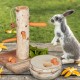 Relaxdays Rabbit Toy, 2-Piece Set, Food Tree & Intelligence Toy, Wood, Accessories, Guinea Pigs, Rabbits, Natural Relaxdays Rabbit Toy, 2-Piece Set, Food Tree & Intelligence Toy, Wood, Accessories, Guinea Pigs, Rabbits, Natural