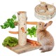 Relaxdays Rabbit Toy, 2-Piece Set, Rodent Tree & Intelligence Toy, Wood, Accessories, Guinea Pigs, Rabbits, Natural