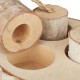 Relaxdays Rabbit Toy, 2-Piece Set, Rodent Tree & Intelligence Toy, Wood, Accessories, Guinea Pigs, Rabbits, Natural