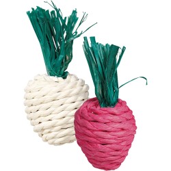 Trixie 2 Radishes Straw Toy for Small Animal, 8 cm, Pack of 4
