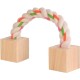 Trixie Playing Rope with Wooden Blocks for Small Animals, 20 cm, Pack of 4 Trixie Playing Rope with Wooden Blocks for Small Animals, 20 cm, Pack of 4