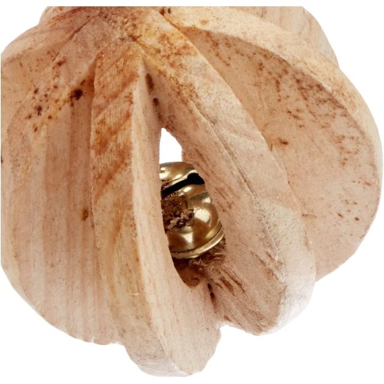 Trixie Wood Slat Ball with Bell, 6 cm Trixie Wood Slat Ball with Bell, 6 cm