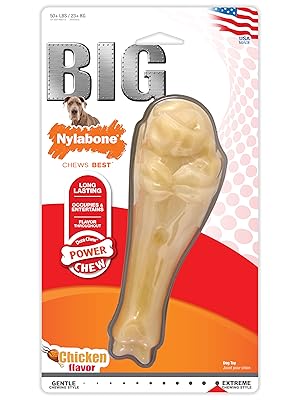 Nylabone-Power-Chew-Textured-Monster-Bone-Bison---Dog-Chew-Toy-for-Extreme-Chewers---XXL-B07FDHCFMR